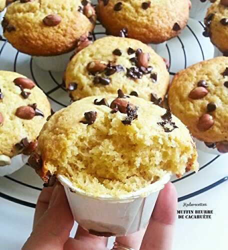 Muffin beurre de cacahuètes, pépites de chocolat