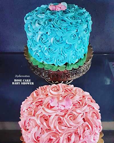 Rose Cake rose et bleu Baby Shower