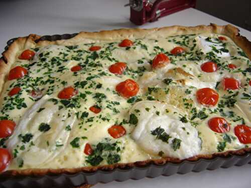 Tarte chèvre, tomates cerises