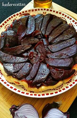 Tarte tatin automnale, betteraves oignon rouge