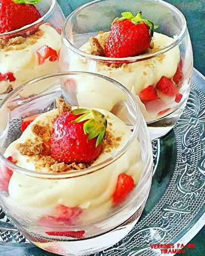 Verrine façon tiramisu Fraises Spéculoos