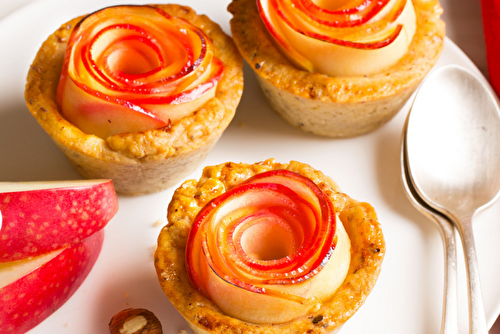 Mini tartes fleur aux pommes Pink Lady