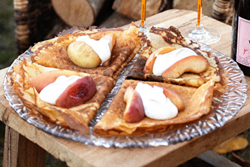 Pommes rôties au sirop d’épices et crêpes