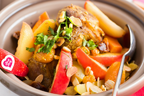 Tajine d’agneau aux pommes Pink Lady et aux fruits secs