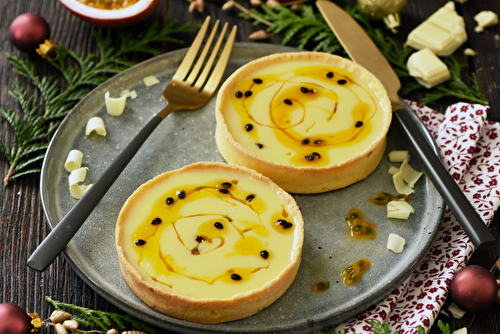 Tartelettes au chocolat blanc et fruits de la passion