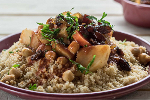 Couscous aux oignons et raisins confits