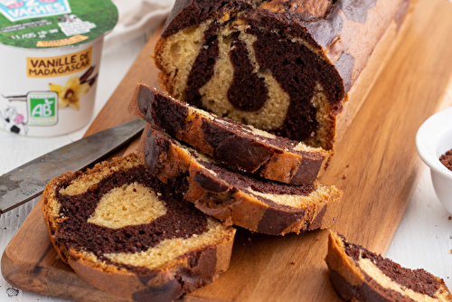 Gâteau marbré choco-yaourt brassé vanille