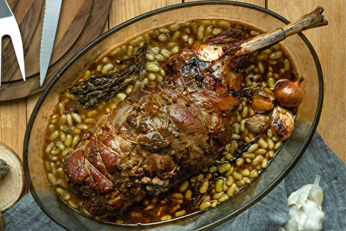 Gigot d’agneau aux flageolets