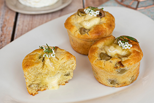 Muffins aux olives vertes et Saint-Marcellin IGP de l’Etoile du Vercors