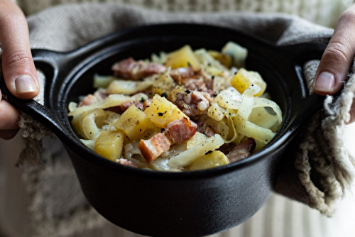 Potée de chou blanc à la poitrine fumée