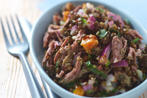 Salade de boeuf aux lentilles