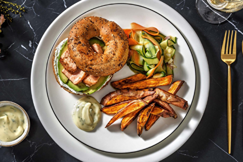 Bagels au saumon frais et chèvres à l’aneth