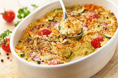 Gratin végétarien de Tendres Perles aux légumes variés