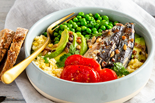 Poke bowl de sardines aux 4 graines bio Connétable