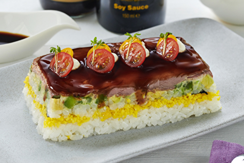 Sushi Cake au rosbeef et à l’avocat