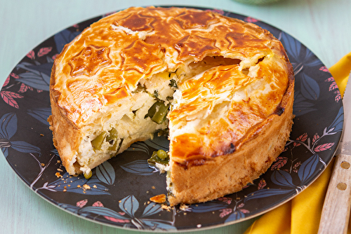 Tourte aux pois sucrés, feta et menthe