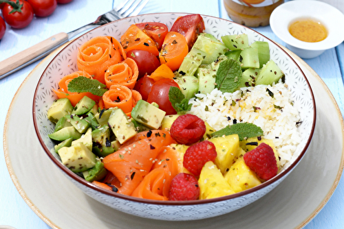 Buddha bowl à la vinaigrette à la mangue