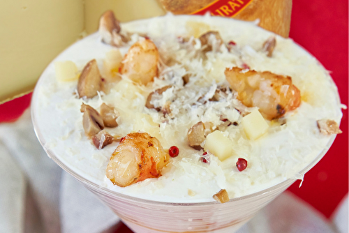 Tiramisu salé à l’Ossau-Iraty AOP et gambas