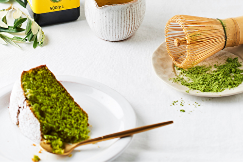 Gâteau à l’huile d’olive et au thé matcha