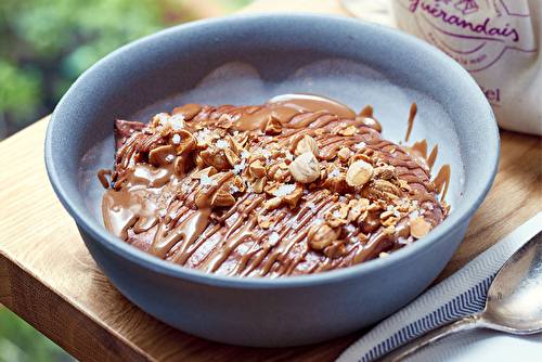 Mousse au chocolat au praliné et fleur de sel Le Guérandais