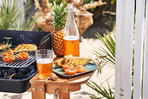 Ananas et abricots caramélisés au barbecue