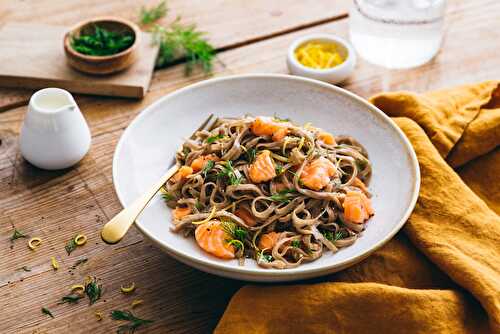 Nouilles Soba au saumon Salma, citron et aneth