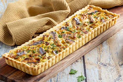 Tarte aux poireaux et aux sardines sans arêtes et sans peau au naturel