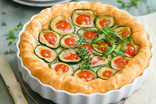 Tarte de légumes fleurs et Chevrotin AOP