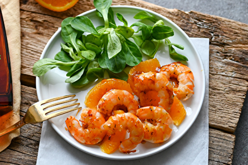 Salade de crevettes à la liqueur Dom Pacello Royal Orange®