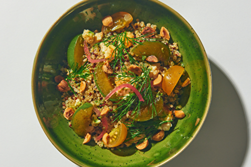 Taboulé au quinoa et prunes vertes