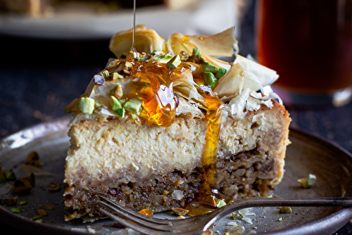 Cheesecake façon baklava au miel de châtaignier