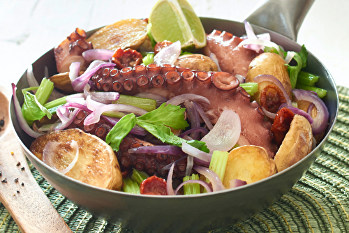 Wok de Ratte du Touquet aux tentacules de poulpe