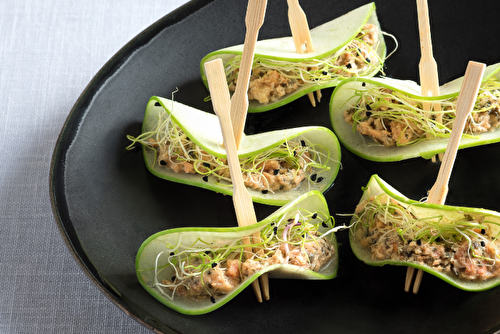 Bouchées de pomme verte et saumon