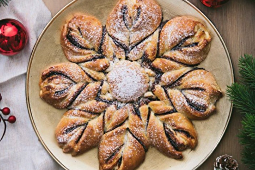 Brioche flocon de neige à la pâte à tartiner noisettes cacao