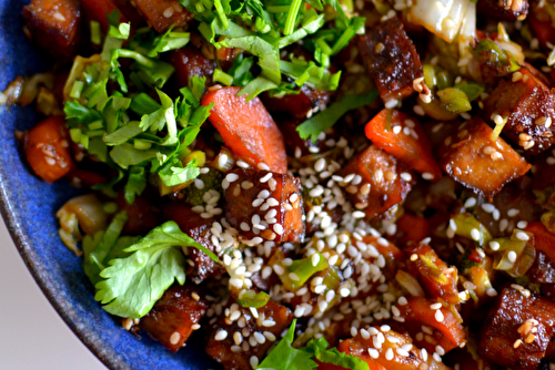 Chop Suey de légumes croquants au tofu fumé