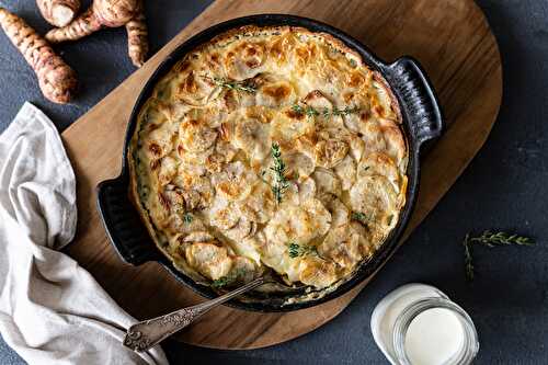 Gratin de topinambours et pommes de terre