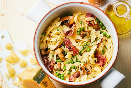 One pot pasta façon carbonara au Sbrinz AOP