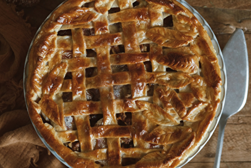 Tourte butternut aux oignons confits et Cabécou du Périgord Rians