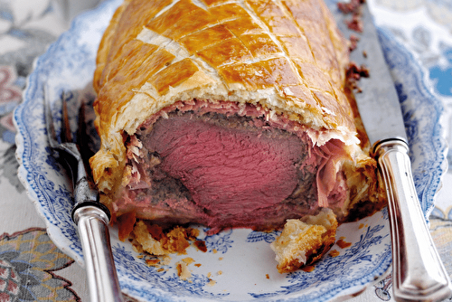 Boeuf Wellington aux champignons et au jambon