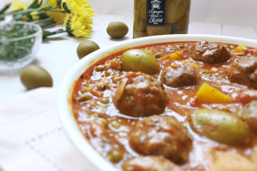 Boulettes de boeuf aux poivrons et olives