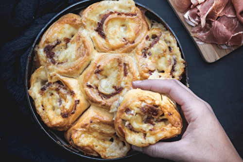 Brioche roulée façon raclette au jambon cru Aoste