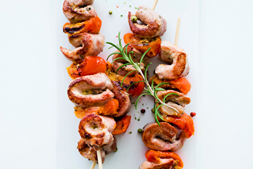 Brochettes de canard aux 3 poivres