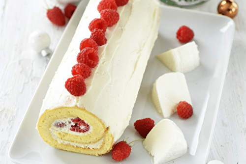 Bûche au Frais de Brebis Lou Pérac et aux framboises