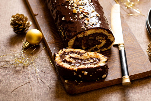 Bûche de Noël chocolat noisette