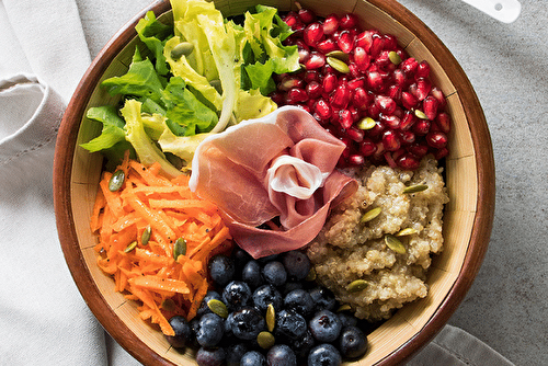 Buddha bowl au jambon de Parme, simplissime