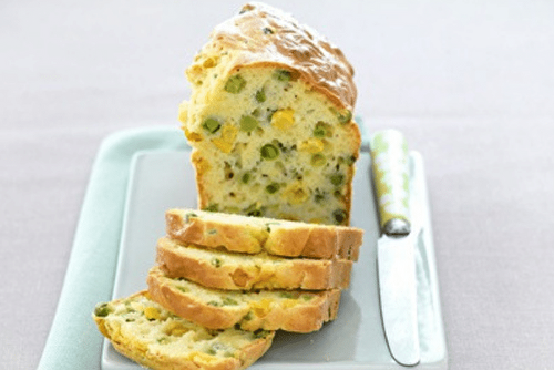 Cake de petits pois et maïs à la coriandre