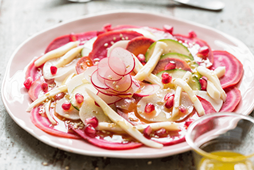 Carpaccio de légumes au reblochon