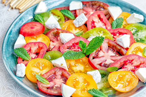 Carpaccio de tomates au Sainte-Maure