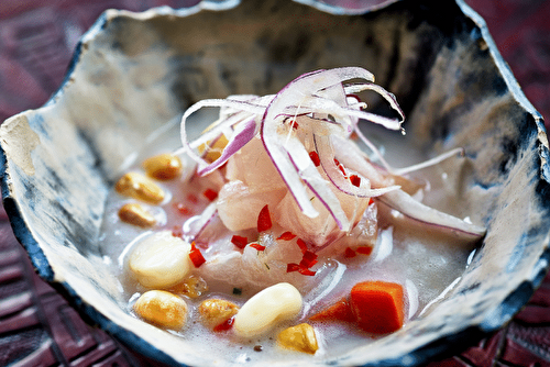 Ceviche de loup de mer, la recette de Coya Paris