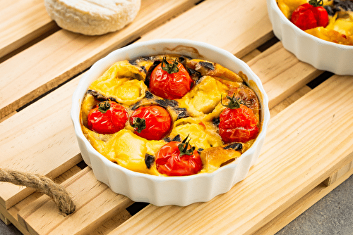 Clafoutis de Saint-Marcellin aux tomates cerises